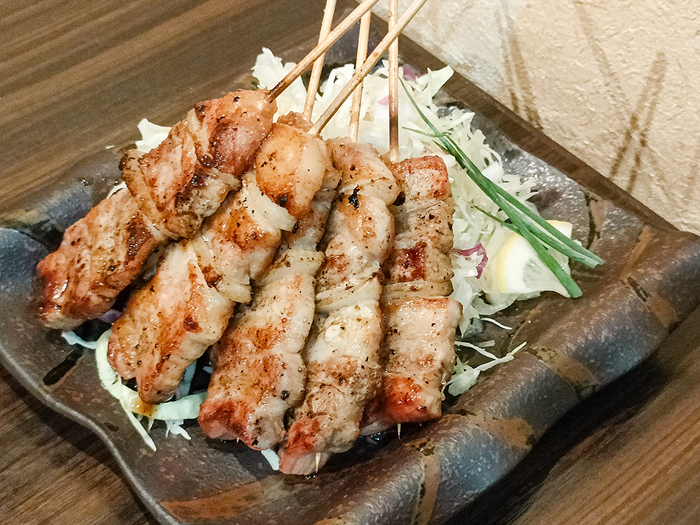 豚串とキャベツ